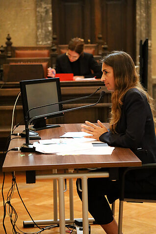 participant during the Moot Court Competition